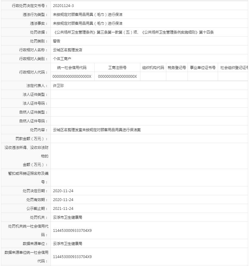 未按规定对顾客用品用具（毛巾）进行保洁（许卫珍）.jpg